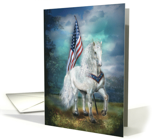 American Celebration Horse and Flag card (1629708)