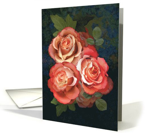 Rose Bouquet Flower Arrangement Any Occasion Blank card (1631754)