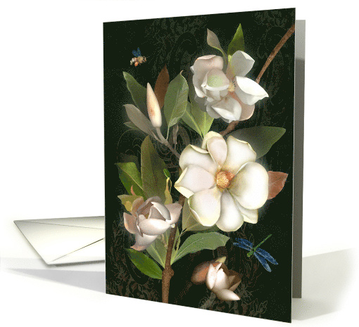 Magnolia Blossoms Floral Botanical card (1739498)