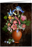 Flower Bouquet with Spring Garden Flowers card