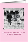 Vintage Redneck Valentine with Stoic Country Folks Serious Expressions card