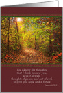 Forest Path Light at End Bible Verse Jeremiah 29:11 Thinking of You card