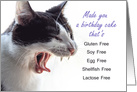 Funny Gagging Cat Allergen Free Birthday card