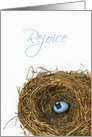 Rejoice Birds Next With Baby Blue Empty Egg Easter card