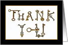 Antique Keys Spell Out Thank You Employee Appreciation card