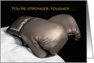 Stronger Tougher Boxing Glove Cancer Encouragement card
