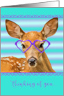 Thinking Of You As Dear Friends Do Deer With Purple Heart Glasses card