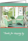 Front Porch Wicker Chairs Teal Green Terracotta Thanks For Stopping By card