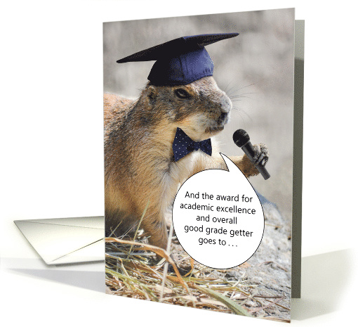 Funny Gopher in Graduation Hat Bow Tie and Microphone... (1508674)