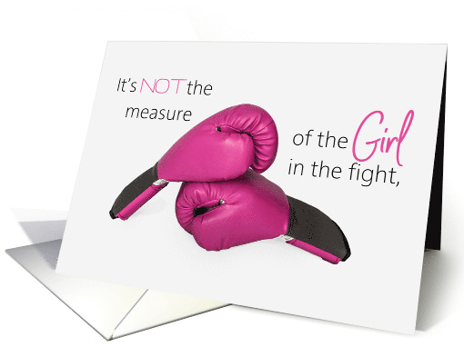 Cancer Encouragement during chemo for girl pink boxing gloves card