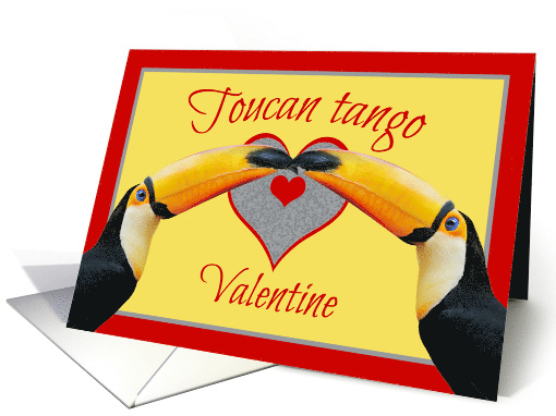 Toucan Tango Dance Move Yellow Gray Valentine card (1666664)