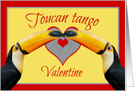 Toucan Tango Dance Move Yellow Gray Valentine card