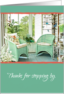 Front Porch Wicker Chairs Teal Green Terracotta Thanks For Stopping By card