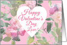 Happy Valentine’s Day Love Pink Painted Romantic Roses card