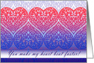 You Make My Heart Beat Lace Gradient Romantic Valentine’s Day card