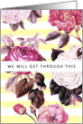 Coronavirus Positive Motivational Vintage Roses Garden and Stripes card