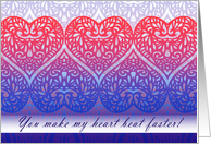 You Make My Heart Beat Lace Gradient Romantic Valentine’s Day card