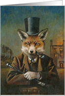 Vintage Dapper Victorian Fox card