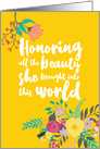 Sympathy Honoring all the Beauty She Brought into the World card