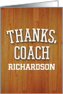 Custom Name Thanks Basketball Coach Hardwood card
