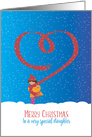 Merry Christmas to a Special Daughter Heart Scarf card