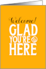 Business Employee Welcome - Glad You’re Here Gritty Typography card