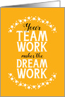 Volunteer Thank You Teamwork Dream Work Distressed Type card