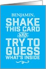 Funny Birthday Custom Name Shake This Card Try To Guess What’s Inside card