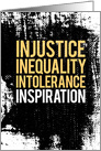 Juneteenth Injustice Inequality Intolerance Inspiration Gritty Type card