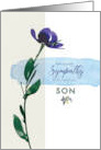 Single Floral Tribute Loss of Son Sympathy card