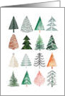 TREEmendous Holiday Season Artistic Grid of Illustrated Trees card