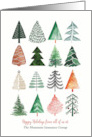 Many Illustrated Trees Thanks for Helping Us Grow Business Holiday card