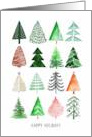 Business Illustrated Firs Pines Helping Us Grow Thanks Happy Holidays card