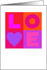 Bright Graphic Valentine with L O V E and Heart card