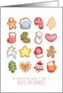 Funny Delete Cookies with Grid of Decorated Holiday Cookies Christmas card