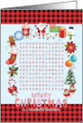 For Grandson Cutest Christmas Activity Word Find Puzzle card