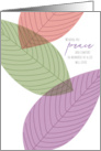 Sympathy Three Simple Leaves Peace and Comfort card