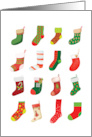 Illustrated Grid of Sweet and Cute Stockings Blank Note card