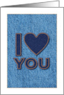 Masculine Denim with Patches I Love You card