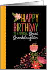 Great Granddaughter Folksy Florals Happy Birthday card