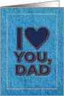 For Dad Happy Fathers Day for Hardworking Dad in Denim Effect card