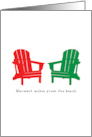 Beach Christmas Adirondack Chairs Warmest Wishes from the Beach card