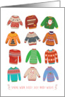 Cute Ugly Sweaters Sending Warm Toasty Jolly Happy Wishes Christmas card