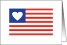 Blank Note Card Flag with Heart Land That We Love card