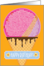 Cute Happy Birthday Ice Cream Cone Word Find Activity Puzzle card