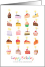 Super Cute Slices of Cake with Candles Birthday for Granddaughter card