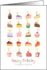 Cute Slices of Cake with Candles Lit Birthday To Grandfather card