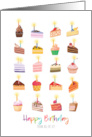 Slices of Cake with Candles Lit Business Birthday from All of Us card