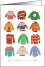 Christmas to Friend Cute Ugly Sweaters Warm Toasty Jolly Merry card