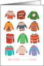 Christmas to Coworker Cute Ugly Sweaters Warm Toasty Jolly Merry card